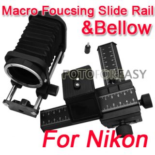 Macro Focusing Slide Rail and Lens Bellow for Nikon Kit