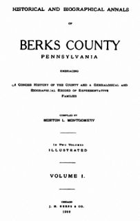 Vol 1909 Biographical Annals Berks Co Pennsylvania PA
