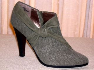 BELLINI Olive Fabric & Leather High Heel Shootie Womens 5.5 M Ankle 