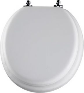 Bemis Mayfair White Round Soft Molded Wood Core Toilet Seat with 