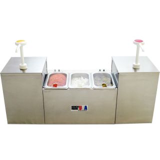 Benchmark 5 Section Condiment Station w/ Two Pumps & Three Wells