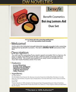 New Benefit Cosmetics Boi ing Lemon Aid Eyelid Concealer Primer Duo 