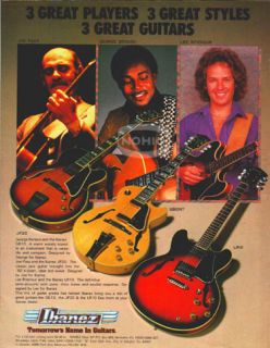 Ibanez Guitar Ad Joe Pass George Benson Lee Ritenour Ad