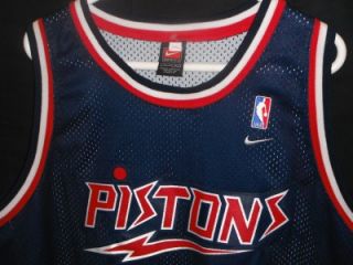 Authentic Sewn Nike Big Ben Wallace Detroit Pistons NBA Jersey Shirt 
