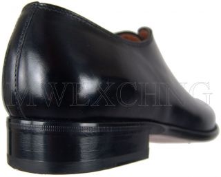 Francesco Benigno Italian Designer Black Leather Oxfords Mens Shoes UK 