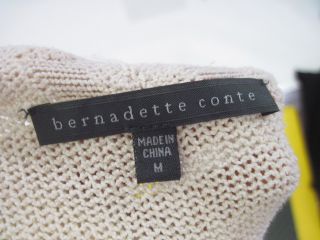 Bernadette Conte Cream Long Knit Cardigan Sweater Sz M