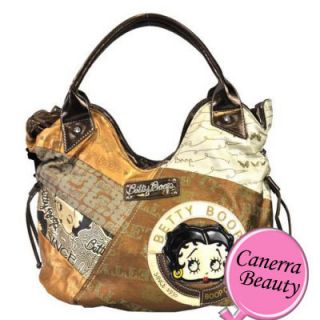 Betty Boop Accented Face 1930 Patchwork String Hobo Handbag Purse 