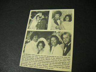 Jermaine Jackson Weds Hazel Gordy 1973 Promo Pic Text