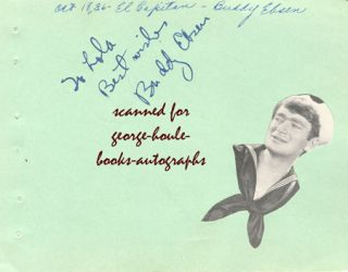 Buddy Ebsen Autograph Wizard of oz Beverly Hillbillies