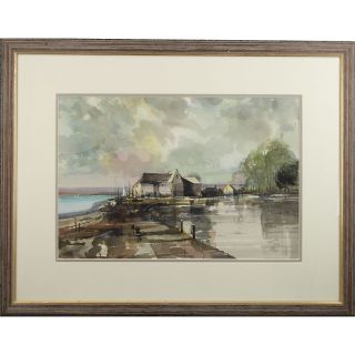 Roland Clements Estuary Mill Watercolour Painting