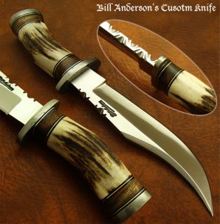 Bill Andersons 1 of A Kind Stunning RARE Custom Knife Stag Antler 