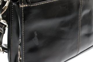 Giani Bernini Black Leather Organizational Tote Handbag Small BHFO 