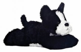   Plush Boston Terrier Puppy Dog Mini Flopsie Stuffed Animal Toy NEW