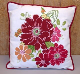Better Homes Outdoor Patio Pillow Floral Red New