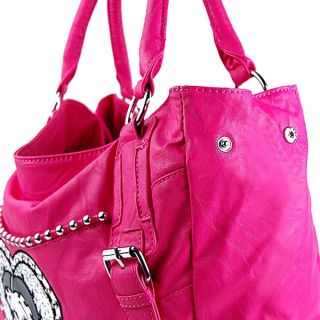 Betty Boop Love Heart Logo Studded Hobo Bag Handbag Purse New Tan 