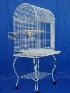 Parrot Bird Cage Domed Top w Stand 24x16x53 0204 White