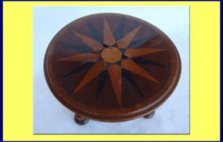   Victorian Miniature Inlaid Wood Table Beverly Sills Estate 4074