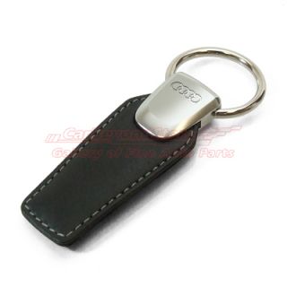 Audi Rings Black Leather Key Chain Keychain Genuine Product Free Gift 