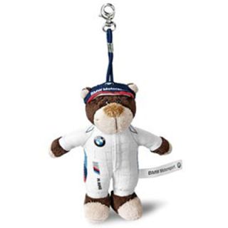 bmw motorsport teddy key ring pendant with racing suit and