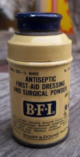   Sharp & Dohme BFI B F I Antiseptic First Aid Powder Sample Tin   Nice