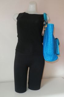 Marc Jacobs Handbag Ocean Blue Bianca Raffia Straw Leather Hayley Tote 