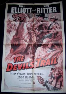 Bill Elliott Tex Ritter Devils Trail Original 27x41 Poster