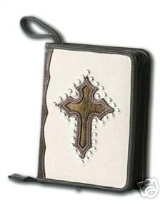 Leather Canvas Bible Cover Montana Silversmith
