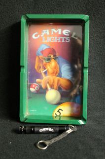  Camel Flashlight Cigarette Ashtray Pool Billiards * vintage cartoon ad