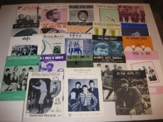 60s Rock Pop Sheet Music Lot 23 Pieces Tremeloes Jay and Americans 