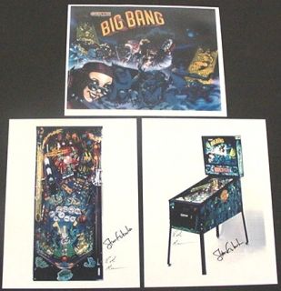 2004 Big Bang Bar Pinball Machine Art Work Flyer   Set of 3 Flyers