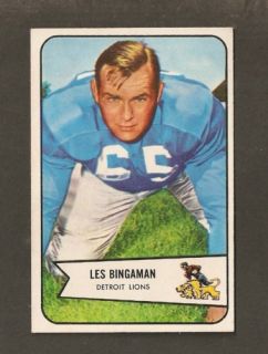 1954 Bowman 29 Les Bingaman Detroit Lions Near Mint
