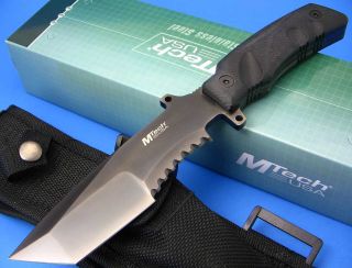 MTech USA Black Tanto Heavy Duty Fixed Blade Hunting Tactical Knife 