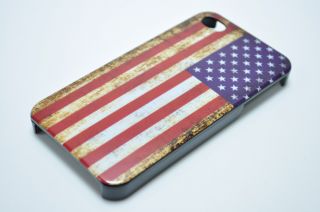United States USA Flag Theme Back Cover Case for iPhone 4 4S