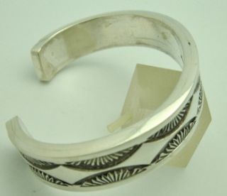   Silver Heavy Cuff Bracelet Bill Emerson Navajo Native American