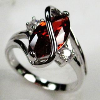 Jeweller Bland New Ruby Ladys 10KT White Gold Filled Ring Size8 Free 