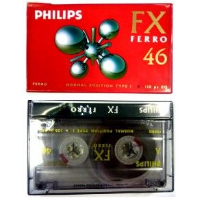 2X Philips Blank Cassette Audio Tapes HiFi Car Recorder FX Ferro 46 