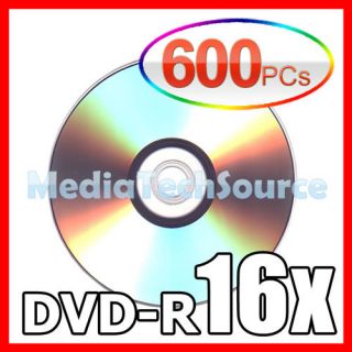 600 Wholesale Silver Shiny 16x Blank DVD R DVDR Disc