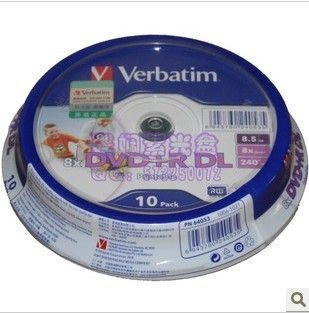 10 Verbatim Blank DVD Disks 8x DVD R DL 8 5 GB Dual Double Layer 