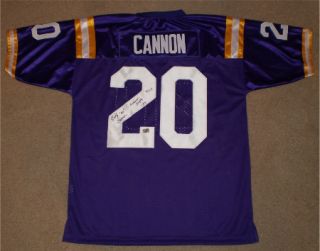 BILLY CANNON SIGNED AUTOGRAPHED LSU TIGERS 20 PURPLE JERSEY W 1959 