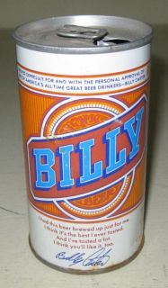 Collectible Billy Beer Billy Carter Beer Can Empty