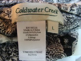 Coldwater Creek Black White Lace Paisley Print Top L