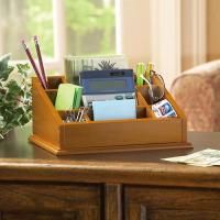 Desktop Wooden Cabinet Mail Bill Organizer Storage New