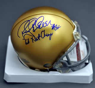 Rocky Bleier Signed Autographed Notre Dame Mini Helmet JSA Witness 
