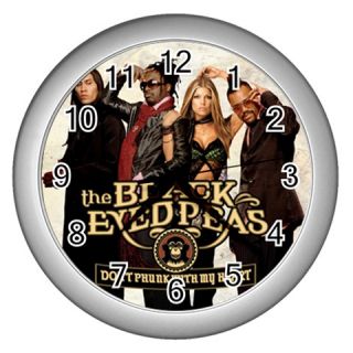 Black Eyed Peas Star Wall Clock Silver Gift Decor Coll
