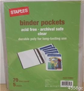 staples clear binder pockets 5 pack