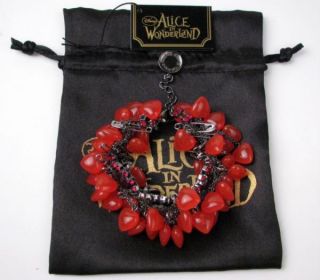 Disney Couture Tom Binns ALICE Red Puff Hearts, Safety Pins Queen 