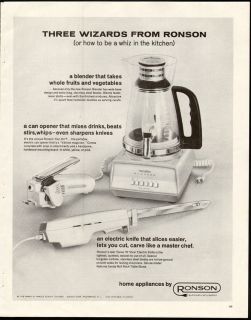  Print Ad 3 Wizards from Ronson Electric Blender Mixer Knife