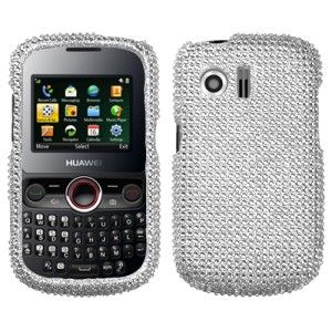 Silver Crystal Diamond Bling Hard Phone Case Cover MetroPCS Huawei 