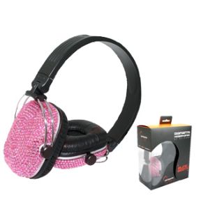 Satzuma Diamante Pink Headphones Bling Beats Brand New