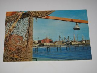   Postcard Gulf Coast Fishing Boats Biloxi Mississippi 1967